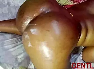 Ebony woman bent over gets turned on by big black cock