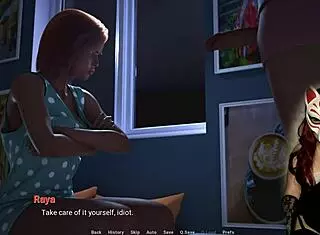 The milf sucks his cock in stockings for cuckold orgasm.