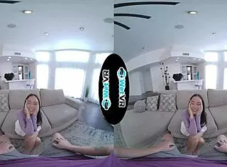 huge dick slides into skinny brunette pov