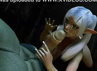 Frieren elf gets standing assfucking in parody