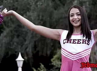I nailed the cheerleader's teen 18+ pussy interracially