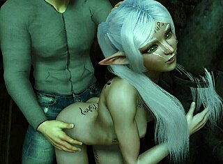 Elfa Frieren leva foda no cu em pé na paródia