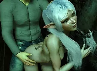 Frieren elf gets standing assfucking in parody