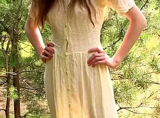 Nicole Embraces Nature with Open Arms, Completely Naked