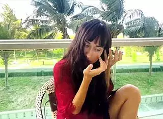 Beautiful brunette shares makeup secrets for flawless face