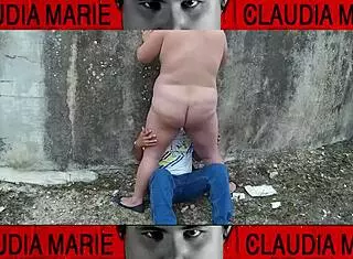 Impossible Positions To Lick Fat Woman's Pussy On Street, Loving Her Juices And Flows Until She Cums