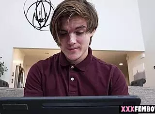 Young Guy Commands Tattooed Brunette Robot for Intense Titty Fucking and Hardcore Sex