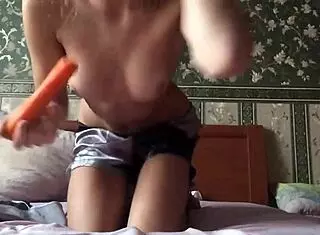 Teen 18+ Solo Masturbates With Dildo Fucking Herself