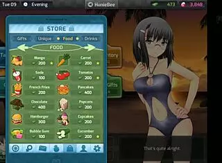 Uncensored huniepop game scenes with babe and milf