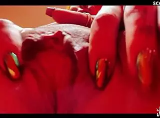 Anni angel narrates her solo masturbation session close to the camera