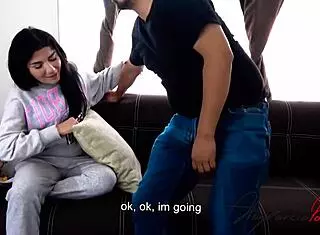 Convincing your neighbor for sex with big cock blowjob