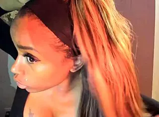 Tattooed ebony MILF with big tits FUCKS her pussy hard!