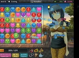 Uncensored huniepop game scenes with babe and milf