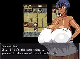 tanned girl natsuki takes bath in hentai game ep 3