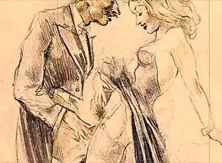 Detailed vintage erotic illustration