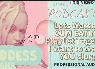 Let's watch a cum eating playlist together, I want to see you slurp