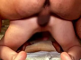 Amateur housewife fucks in reverse cowgirl to creampie