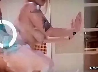 Fucking the hot tattooed babe in the motel bathtub!