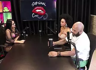 safada shows tits after talking about gangbang positions and dp with tifany rocha in sheer red