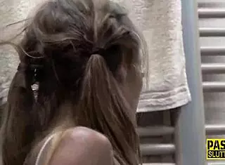 Babe deepthroats, toys, then gets anal in fetish scene