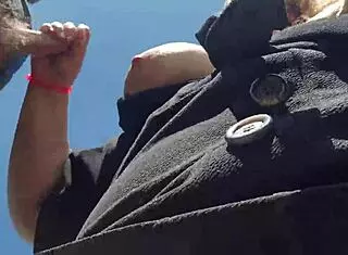 Beautiful Cutie Gives Outdoor Blowjob With Big Tits