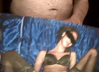 Sperma Sprayed on Face and Shaved German Pussy