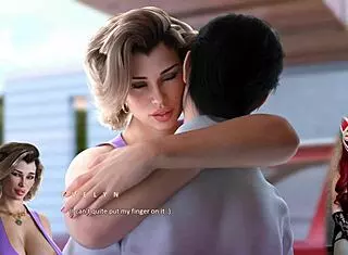 Apocalust 5 - Milf Flashes See-Through Skirt and Big Tits in Upskirt Scene