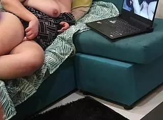 Stepsister Caught Watching Hairless Pussy Bukkake Gangbang