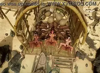 that beach shack orgy with futanari milf and group sex to synthwave beats