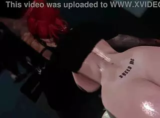 White slut boldly sucks deepthroat in public outdoor cartoon scene