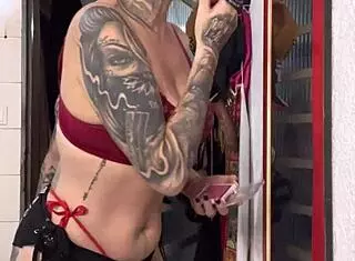 morning farting and pussy licking with tanned blonde