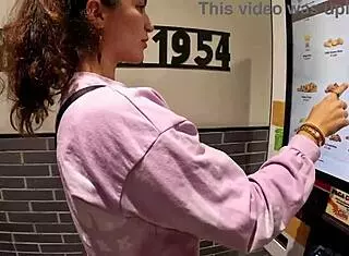 excited by step-brother's public lovense play