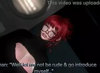 White slut boldly sucks deepthroat in public outdoor cartoon scene