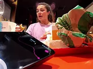 excited by step-brother's public lovense play