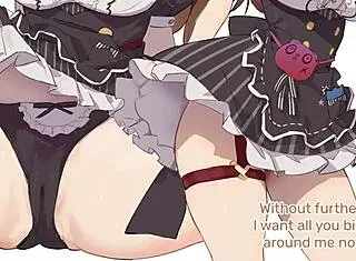 your hot maid brings a pleasant surprise in this hentai joi