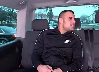 milf busty whore found on the street get cum covered pussy in driving van