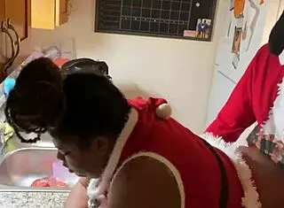 He fucked my pussy in kitchen on Christmas