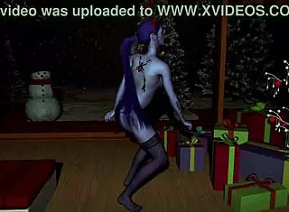widowmaker sexy assassin dancing on christmas with big tits