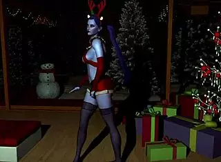 widowmaker sexy assassin dancing on christmas with big tits