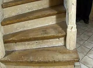 Red Ass Spanking on Stairs at Home