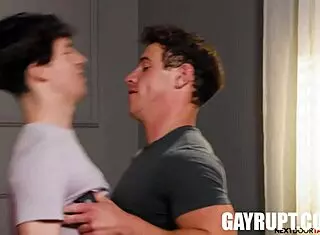 Petite twink stepbro bent over for big cock doggystyle with kyle fletcher