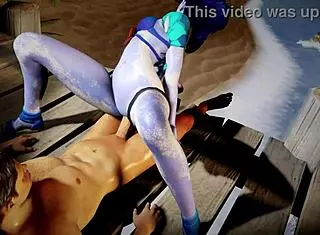 Widowmaker Rides Cowgirl on Beach in Overwatch Parody!