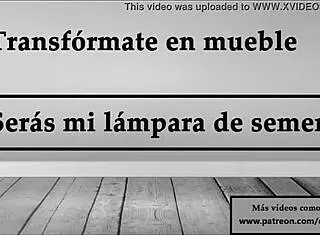 Transform into furniture, be my semen lamp JOI in Spanish 😈