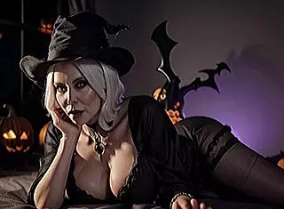 I pose as a spooky granny for halloween