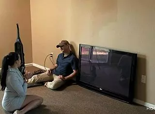 Curvy Latina Wife Fucks Cable Guy While Husband Away