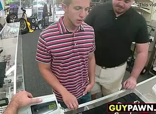 handsome guy fucks two pawn workers