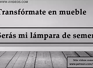 Transform into furniture, be my semen lamp JOI in Spanish 😈