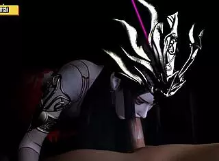 medusa queen bends over for deepthroat and creampie in hentai