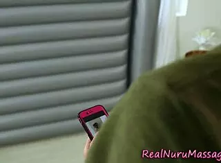 fetish masseuse gives facial in nuru massage