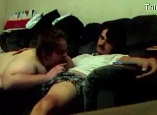 Wife deepthroats husband's monster cock then gets pussy creampie